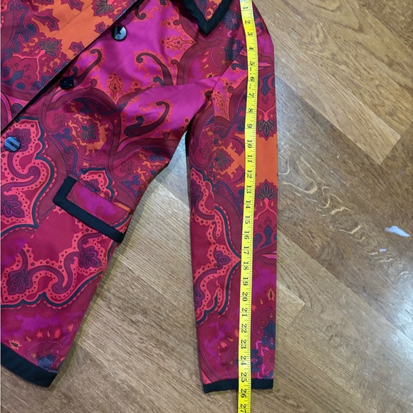 Transitions Paisley Jacket Women’s Sm– Magenta Orange Retro Y2K Statement Coat - Picture 8 of 9